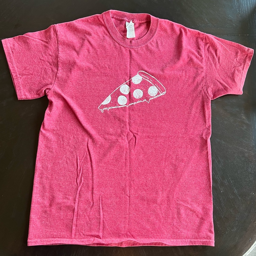 Gildan Red Ultra Cotton T-Shirt with Pizza design